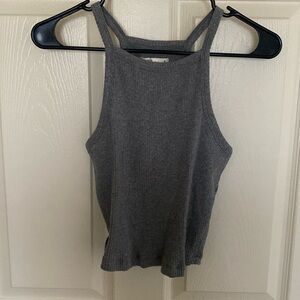 Gray Cropped Tank Top